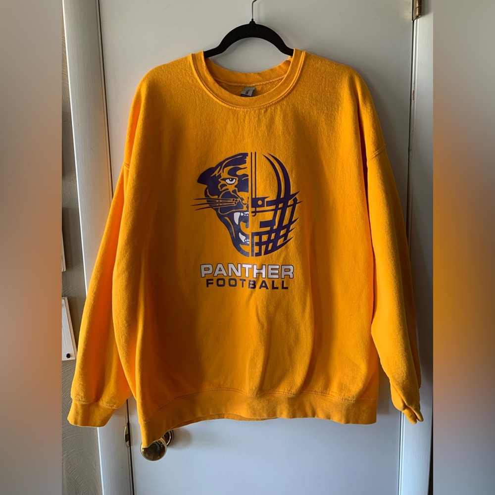 Panther Football Yellow Crewneck Sweatshirt